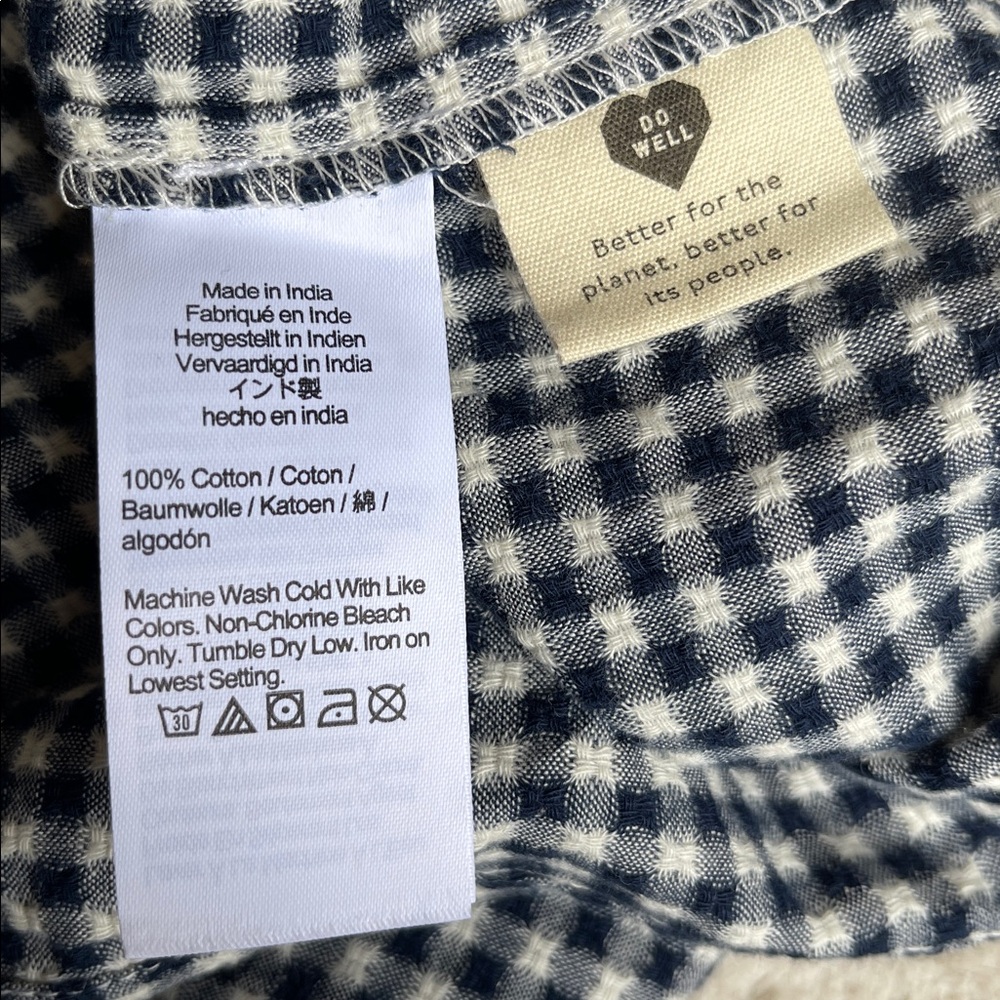 Madewell Cuff-Sleeve Button-Front tiered Mini Dress in Gingham Check XL - Picture 9 of 9